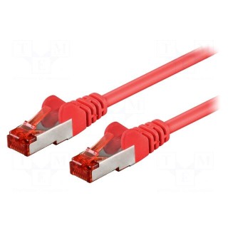 Patch cord | S/FTP | 6 | stranded | CCA | PVC | red | 0.25m | 27AWG