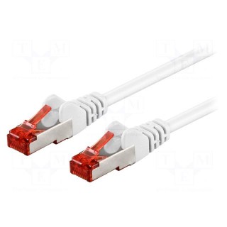 Patch cord | S/FTP | 6 | stranded | CCA | PVC | white | 0.5m | 27AWG