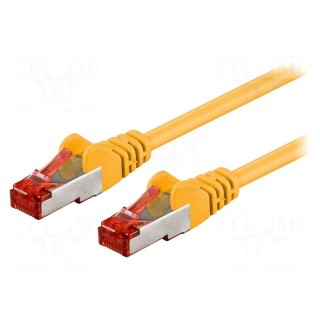 Patch cord | S/FTP | 6 | stranded | CCA | PVC | yellow | 0.5m | 27AWG