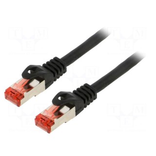 Patch cord | S/FTP | 6 | stranded | Cu | LSZH | black | 0.25m | 26AWG