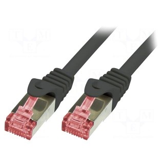Patch cord | S/FTP | 6 | stranded | Cu | LSZH | black | 0.5m | 27AWG