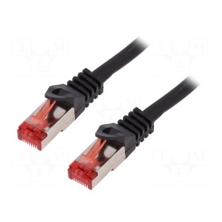 Patch cord | S/FTP | 6 | stranded | Cu | LSZH | black | 1.5m | 27AWG