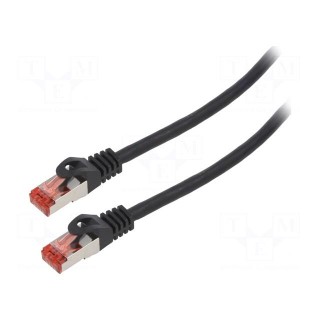 Patch cord | S/FTP | 6 | stranded | Cu | LSZH | black | 10m | 26AWG | Cores: 8
