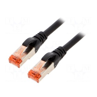 Patch cord | S/FTP | 6 | stranded | Cu | LSZH | black | 10m | 27AWG