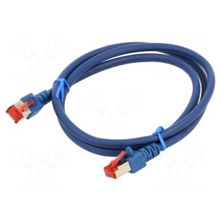 Patch cord | S/FTP | 6 | stranded | Cu | LSZH | blue | 1m | 27AWG