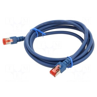Patch cord | S/FTP | 6 | stranded | Cu | LSZH | blue | 2m | 27AWG