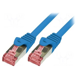 Patch cord | S/FTP | 6 | stranded | Cu | LSZH | blue | 0.25m | 27AWG