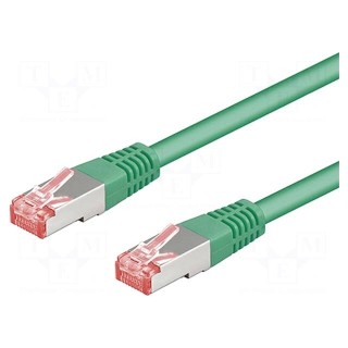 Patch cord | S/FTP | 6a | stranded | Cu | LSZH | green | 5m | halogen free