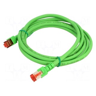 Patch cord | S/FTP | 6 | stranded | Cu | LSZH | green | 2m | 27AWG