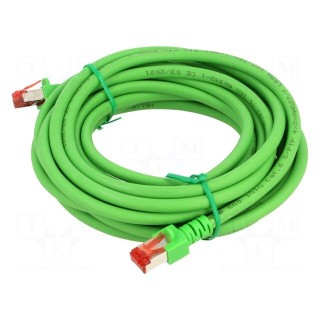 Patch cord | S/FTP | 6 | stranded | Cu | LSZH | green | 5m | 27AWG