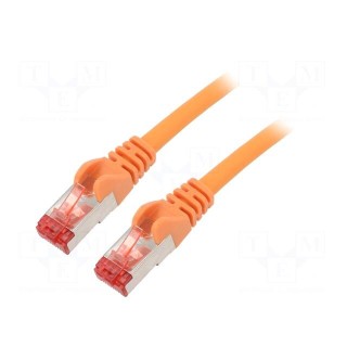 Patch cord | S/FTP | 6 | stranded | Cu | LSZH | orange | 0.25m | 28AWG