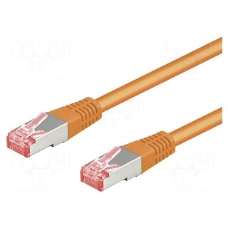 Patch cord | S/FTP | 6 | stranded | Cu | LSZH | orange | 10m | 28AWG