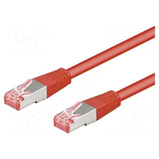 Patch cord | S/FTP | 6a | stranded | Cu | LSZH | red | 5m | halogen free