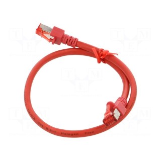 Patch cord | S/FTP | 6 | stranded | Cu | LSZH | red | 0.5m | 27AWG