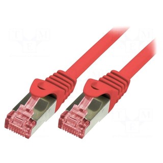 Patch cord | S/FTP | 6 | stranded | Cu | LSZH | red | 0.5m | 27AWG