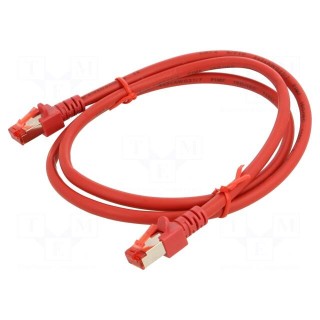 Patch cord | S/FTP | 6 | stranded | Cu | LSZH | red | 1m | 27AWG