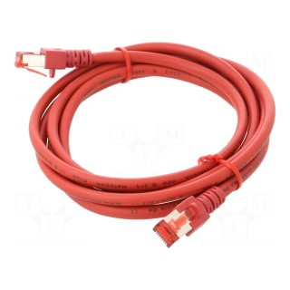 Patch cord | S/FTP | 6 | stranded | Cu | LSZH | red | 2m | 27AWG