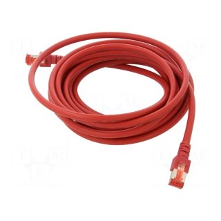 Patch cord | S/FTP | 6 | stranded | Cu | LSZH | red | 5m | 27AWG
