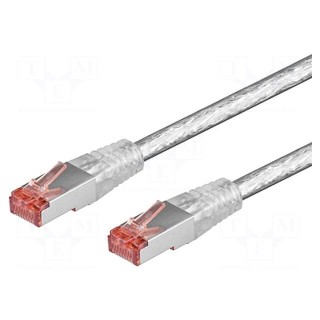 Patch cord | S/FTP | 6 | stranded | Cu | LSZH | transparent | 0.25m | 28AWG