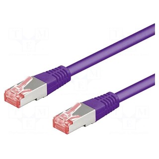 Patch cord | S/FTP | 6 | stranded | Cu | LSZH | violet | 0.25m | 28AWG