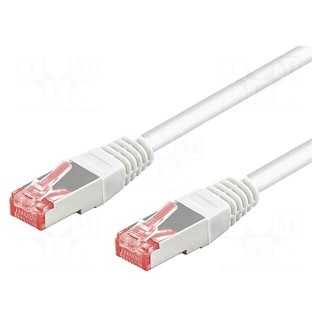 Patch cord | S/FTP | 6 | stranded | Cu | LSZH | white | 0.5m | halogen free