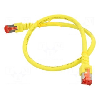 Patch cord | S/FTP | 6 | stranded | Cu | LSZH | yellow | 0.5m | 27AWG