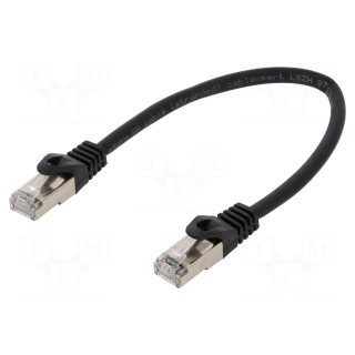 Patch cord | S/FTP | 6a | solid | Cu | LSZH | black | 0.25m | 27AWG