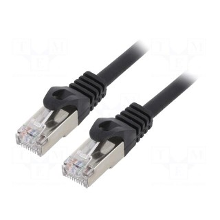 Patch cord | S/FTP | 6a | solid | Cu | LSZH | black | 0.5m | 27AWG