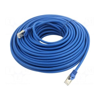 Patch cord | S/FTP | 6a | solid | Cu | LSZH | blue | 30m | 27AWG | Cablexpert