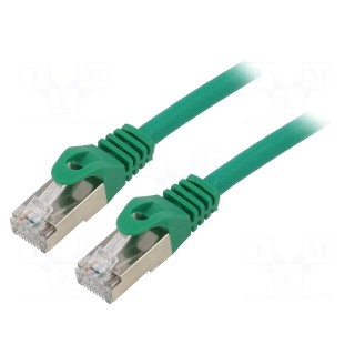 Patch cord | S/FTP | 6a | solid | Cu | LSZH | green | 10m | 27AWG | Cablexpert