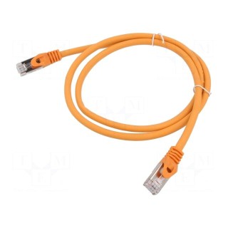 Patch cord | S/FTP | 6a | solid | Cu | LSZH | orange | 0.5m | 27AWG