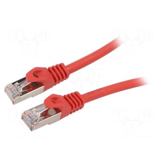 Patch cord | S/FTP | 6a | solid | Cu | LSZH | red | 15m | 27AWG | Øcable: 5.8mm