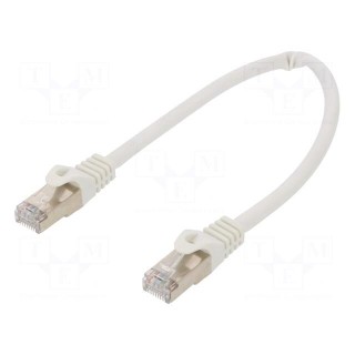 Patch cord | S/FTP | 6a | solid | Cu | LSZH | white | 0.25m | 27AWG