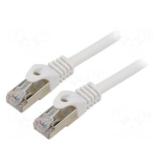 Patch cord | S/FTP | 6a | solid | Cu | LSZH | white | 0.5m | 27AWG