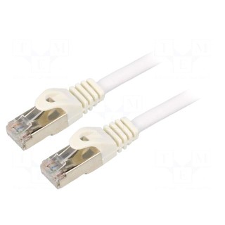 Patch cord | S/FTP | 6a | solid | Cu | LSZH | white | 1.5m | 27AWG