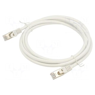 Patch cord | S/FTP | 6a | solid | Cu | LSZH | white | 2m | 27AWG | Cablexpert