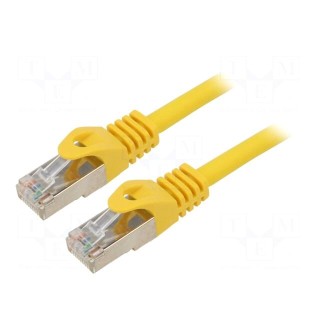 Patch cord | S/FTP | 6a | solid | Cu | LSZH | yellow | 15m | 27AWG