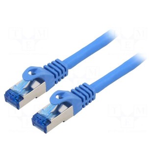 Patch cord | S/FTP | 6a | stranded | CCA | LSZH | blue | 0.5m | 26AWG
