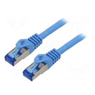 Patch cord | S/FTP | 6a | stranded | CCA | LSZH | blue | 5m | 26AWG | Cores: 8