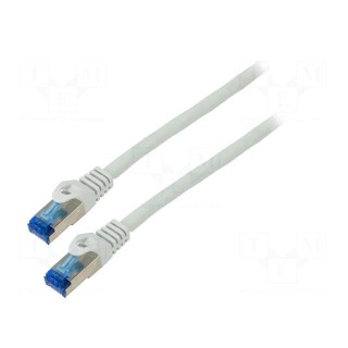 Patch cord | S/FTP | 6a | stranded | CCA | LSZH | grey | 15m | 26AWG | Cores: 8