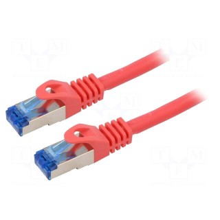 Patch cord | S/FTP | 6a | stranded | CCA | LSZH | red | 0.5m | 26AWG | Cores: 8