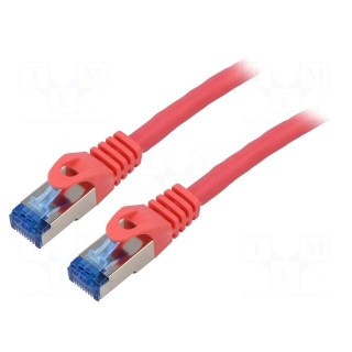 Patch cord | S/FTP | 6a | stranded | CCA | LSZH | red | 1m | 26AWG | Cores: 8