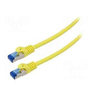 Patch cord | S/FTP | 6a | stranded | CCA | LSZH | yellow | 0.5m | 26AWG