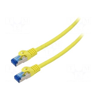 Patch cord | S/FTP | 6a | stranded | CCA | LSZH | yellow | 15m | 26AWG