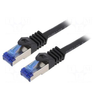 Patch cord | S/FTP | 6a | stranded | Cu | LSZH | black | 1m | 26AWG | -20÷75°C