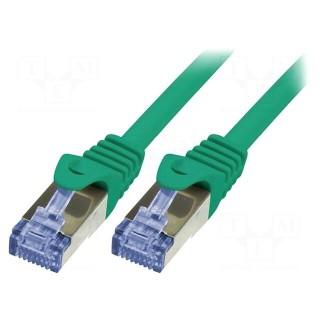Patch cord | S/FTP | 6a | stranded | Cu | LSZH | green | 7.5m | 26AWG