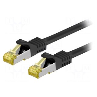 Patch cord | S/FTP | 6a | stranded | Cu | LSZH | black | 3m | 26AWG
