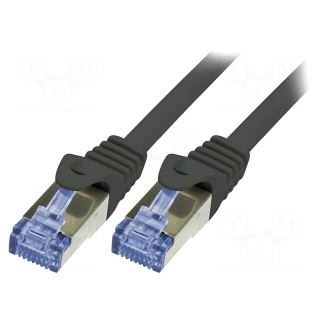 Patch cord | S/FTP | 6a | stranded | Cu | LSZH | black | 2m | 26AWG