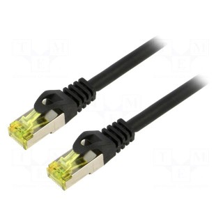 Patch cord | S/FTP | 6a | stranded | Cu | LSZH | black | 0.25m | 27AWG
