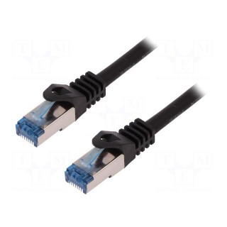 Patch cord | S/FTP | 6a | stranded | Cu | LSZH | black | 15m | 26AWG